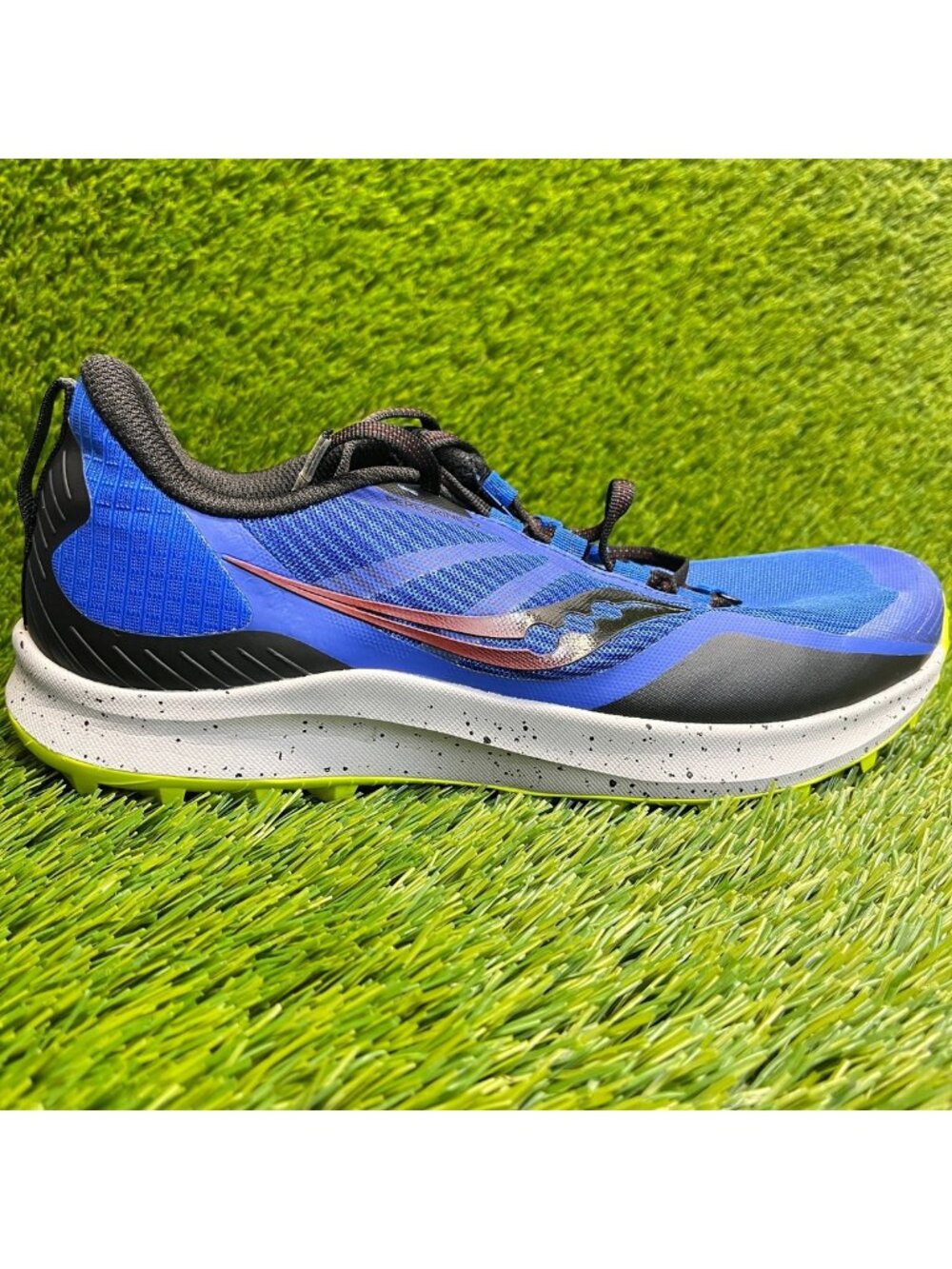 Saucony Peregrine 12 Mens Size 7.5 Blue Black Athletic Running Shoes Sneakers